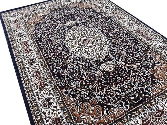 Handmade Silk Carpet - Navy Blue