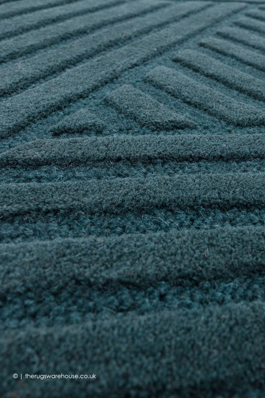Hand Tufted - Teal Triangle