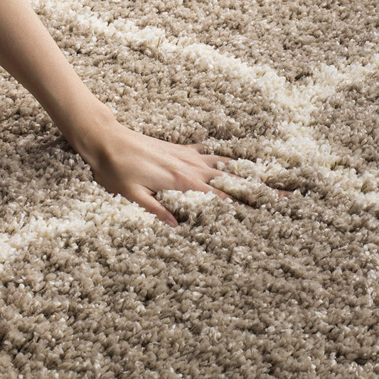 Modern Shaggy Carpet (Colour- Sky&Grey)