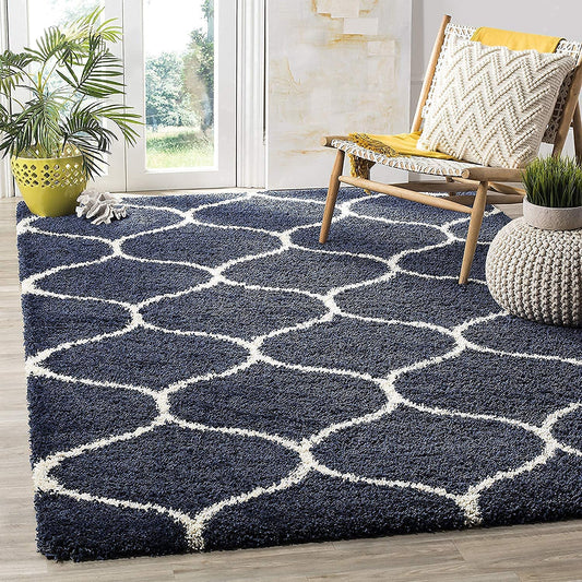 Modern Shaggy Carpet (Colour- Navy Blue)