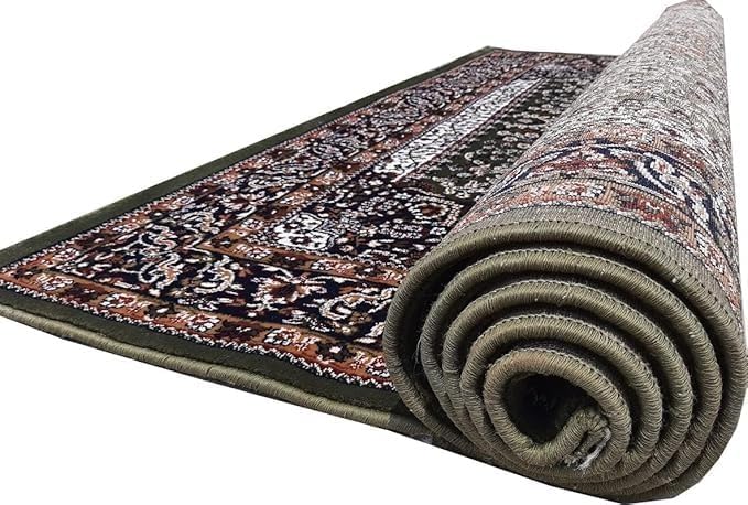 Handmade Silk Carpet - Olive Green