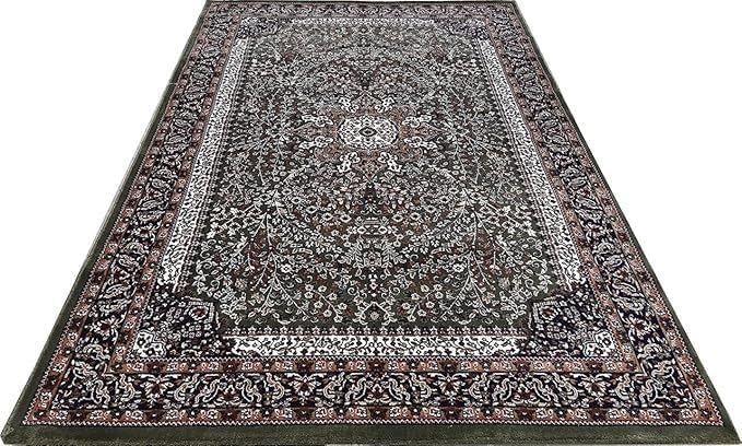 Handmade Silk Carpet - Olive Green