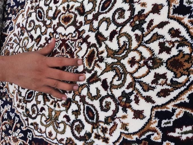 Handmade Silk Carpet - Navy Blue