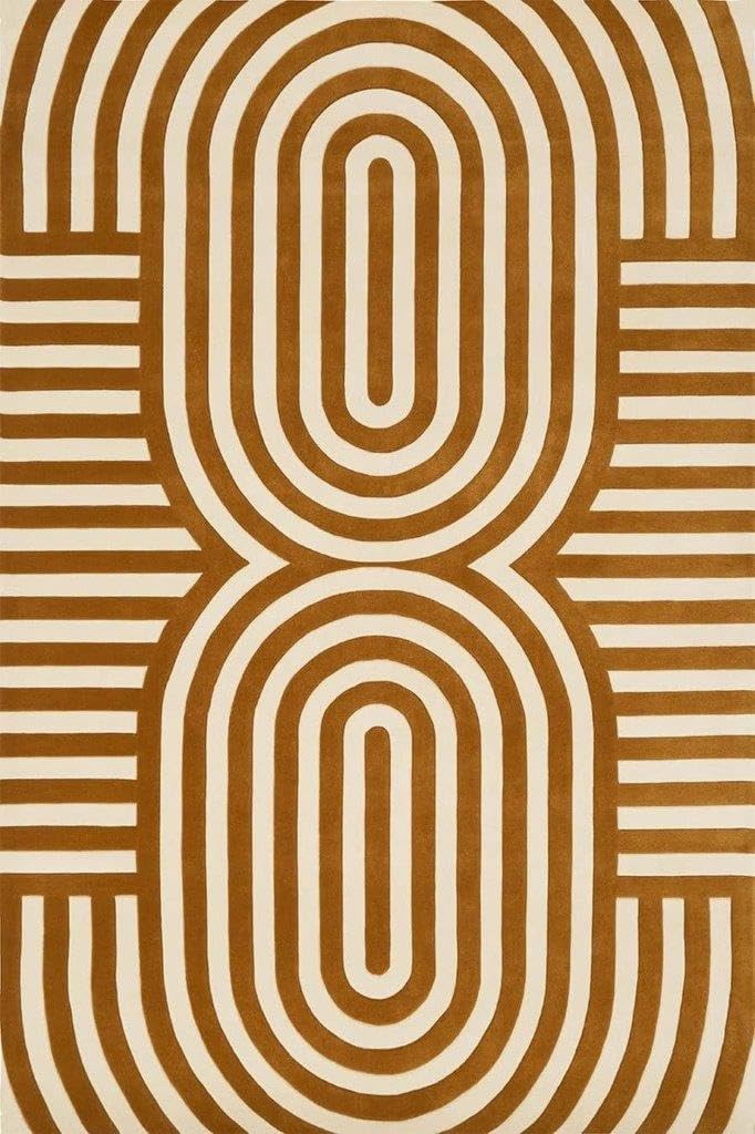 Hand Tufted - Ivory & Gold Brown