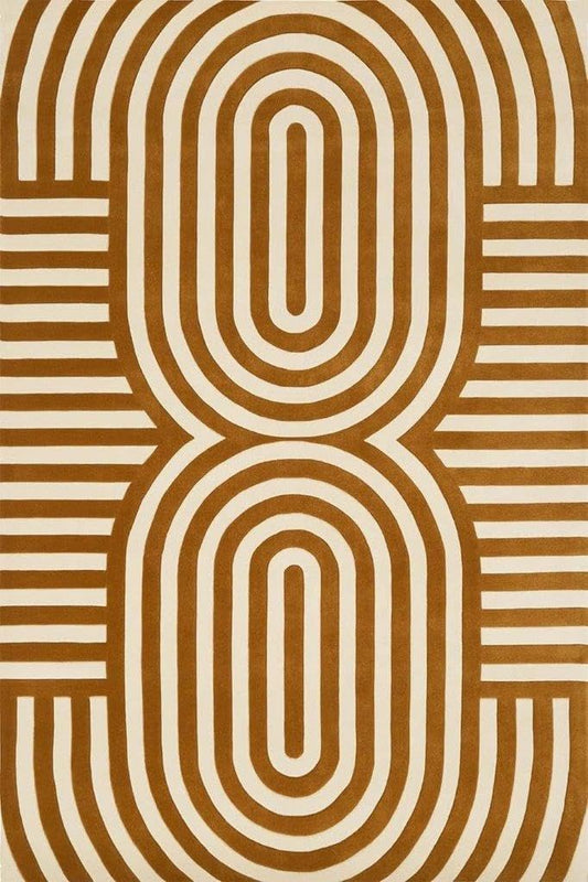 Hand Tufted - Ivory & Gold Brown