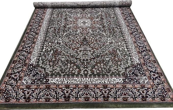 Handmade Silk Carpet - Olive Green