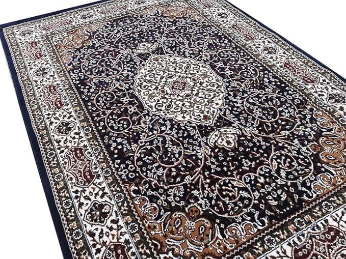 Handmade Silk Carpet - Navy Blue