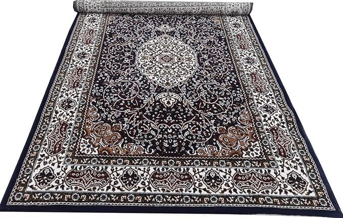 Handmade Silk Carpet - Navy Blue