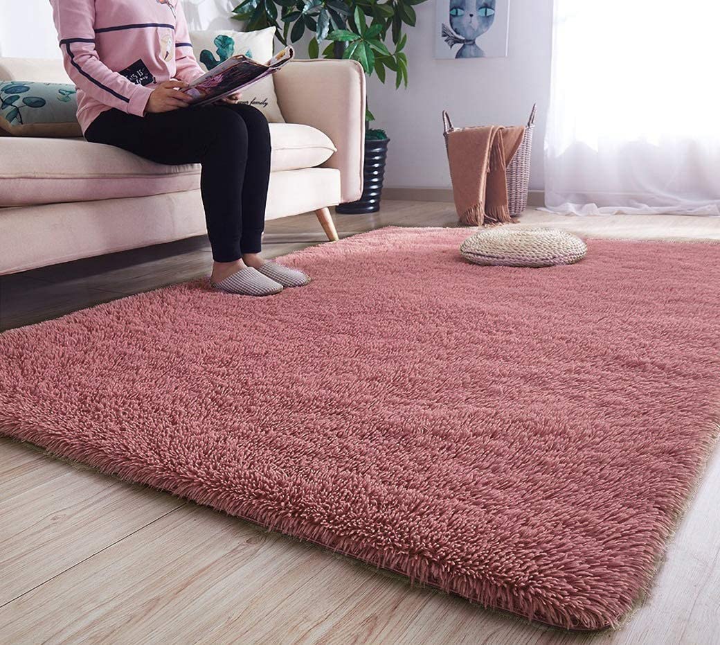 Modern Shaggy Carpet  (Colour- Pink)