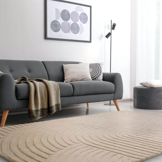 Hand Tufted - Light Beige High Low