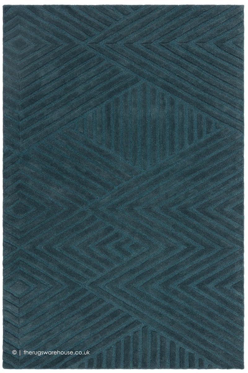 Hand Tufted - Teal Triangle