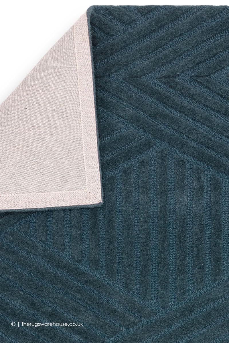 Hand Tufted - Teal Triangle