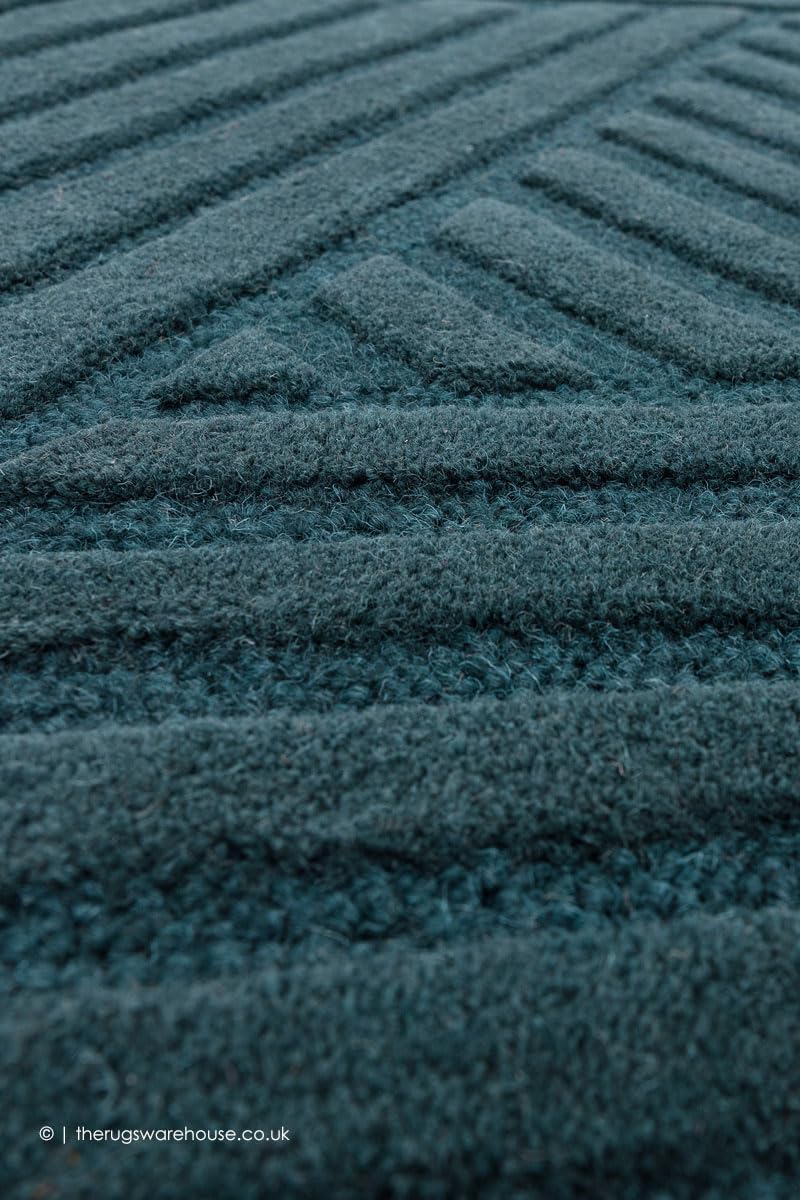 Hand Tufted - Teal Triangle