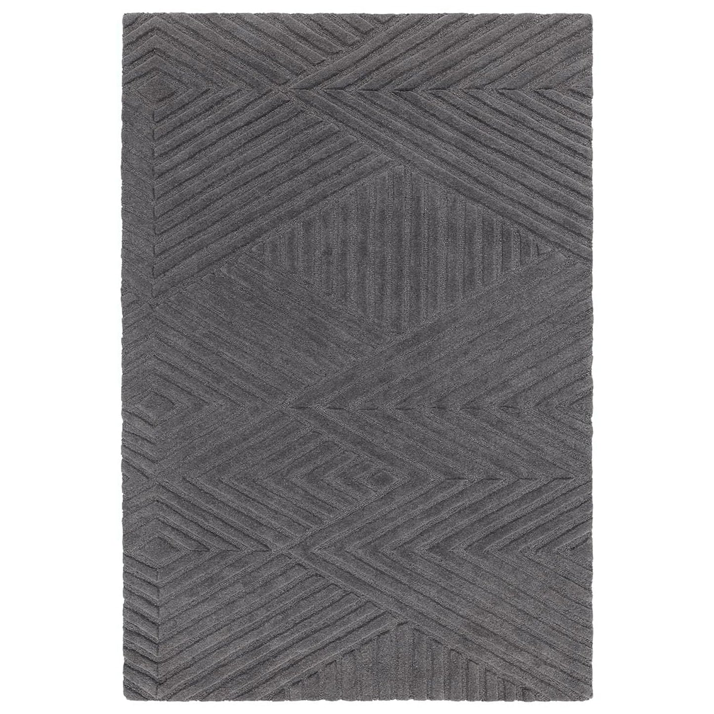 Hand Tufted - Charcoal Triangle