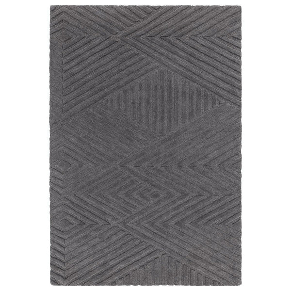 Hand Tufted - Charcoal Triangle