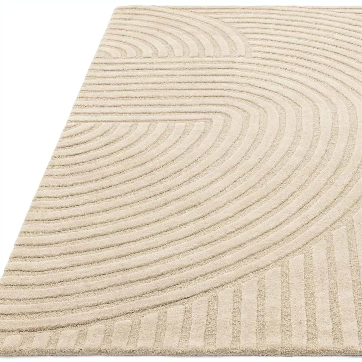 Hand Tufted - Light Beige High Low