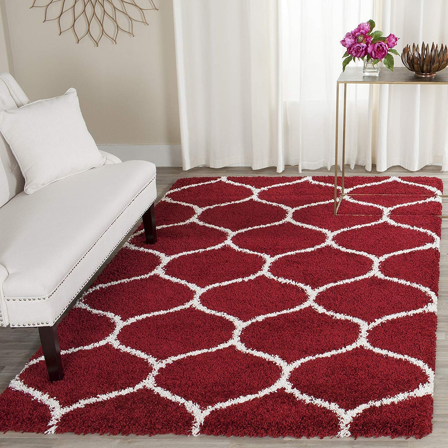 Modern Shaggy Carpet (Colour- Dark Red)