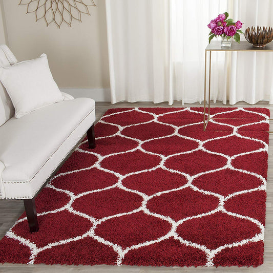 Modern Shaggy Carpet (Colour- Dark Red)