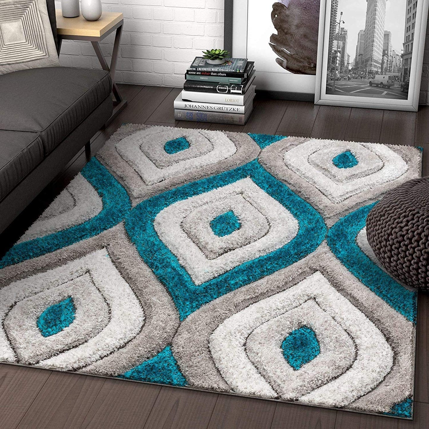 Modern Shaggy Carpet (Decor (Colour- Brown)