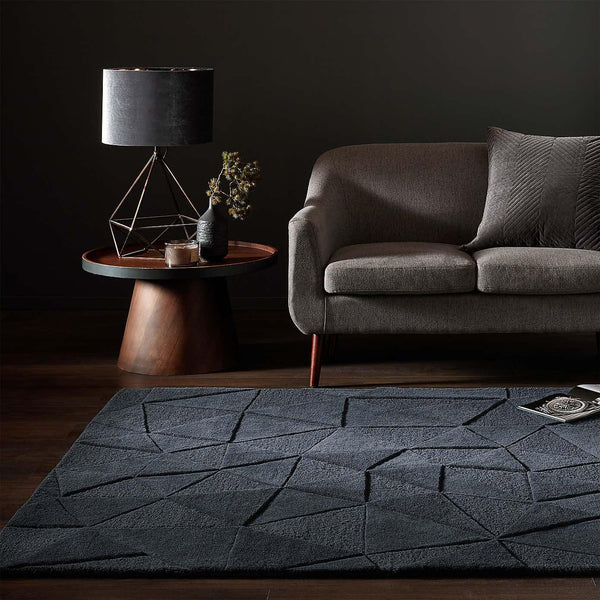 Hand Tufted - Triangle Charcoal