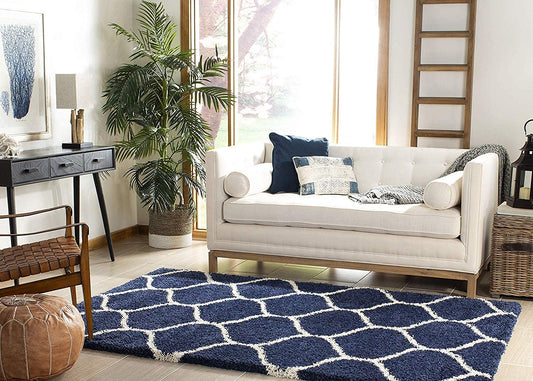 Modern Shaggy Carpet (Colour- Navy Blue)