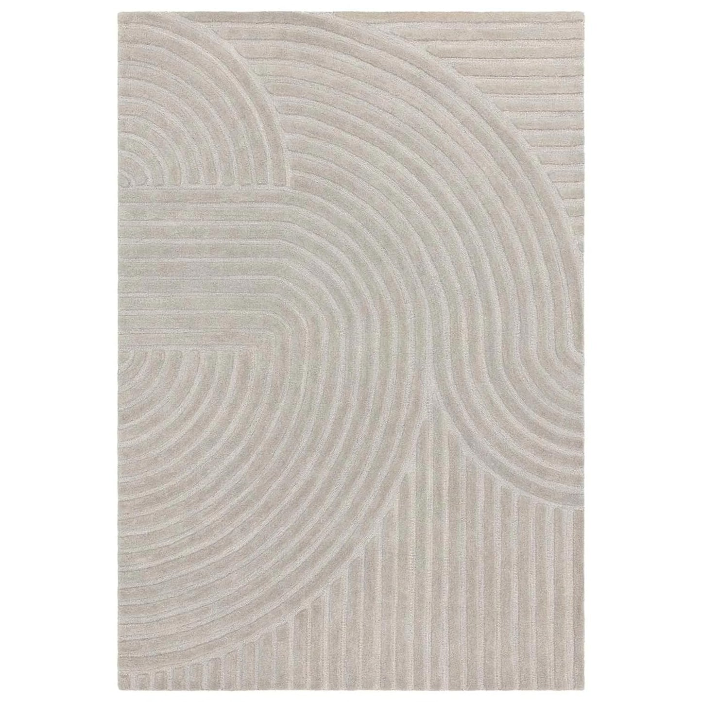 Hand Tufted - Ivory & Blue Leave
