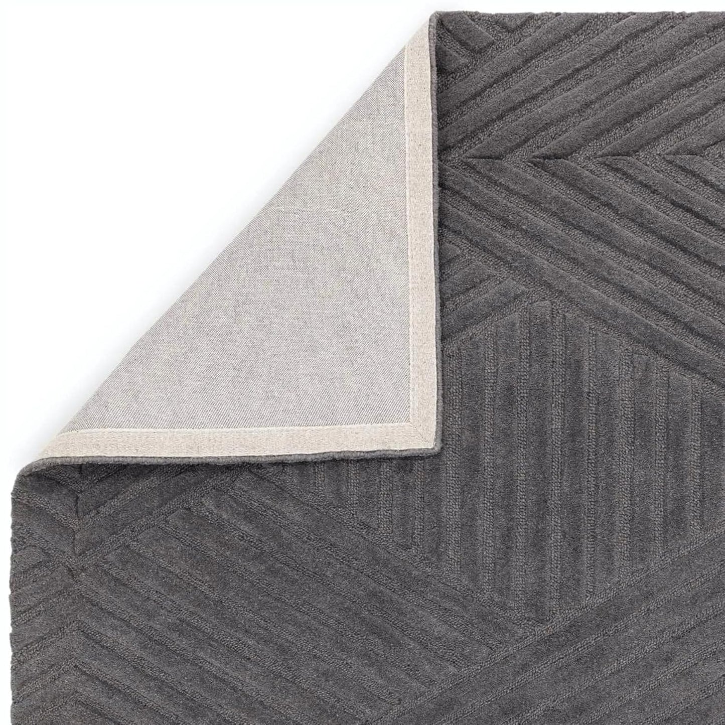 Hand Tufted - Charcoal Triangle