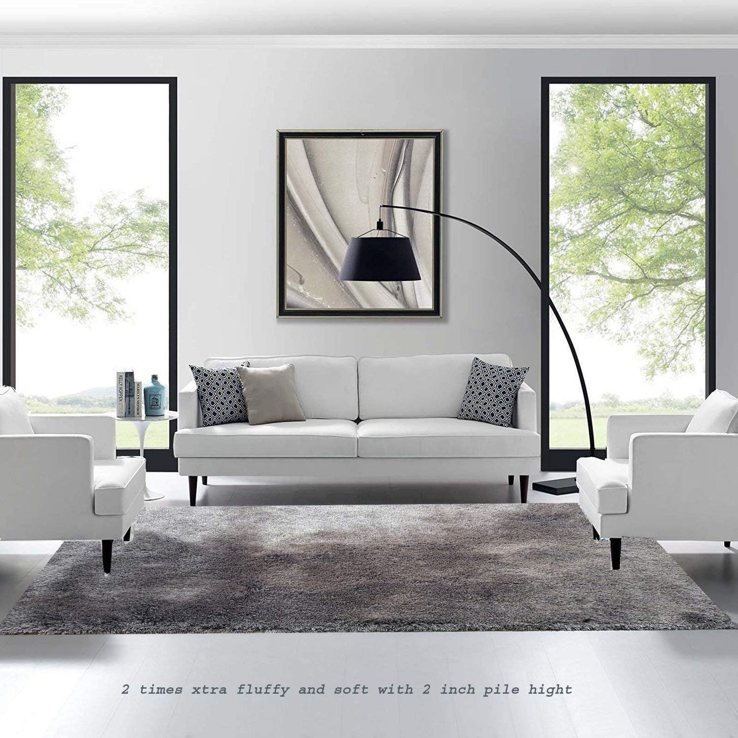 Modern Shaggy Carpet (Colour- Pure Grey)