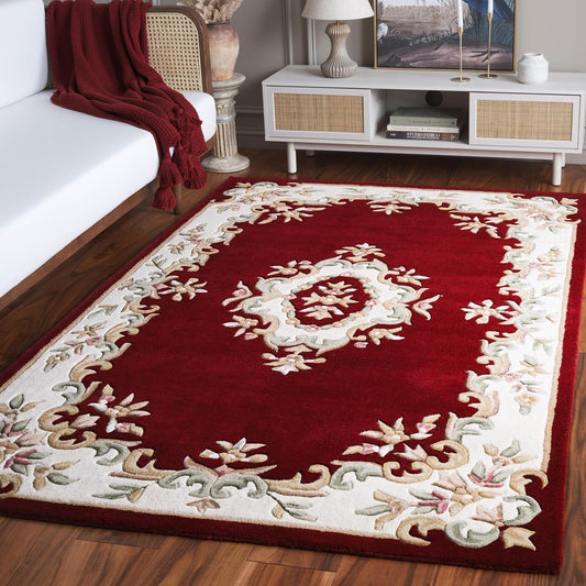 Hand Tufted - Red Touch Maroon