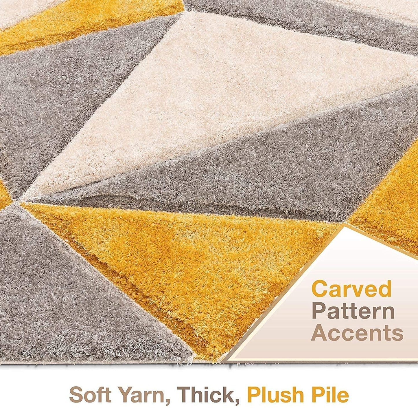 Modern Shaggy Carpet (Colour- Mush Ivo Grey Cross)