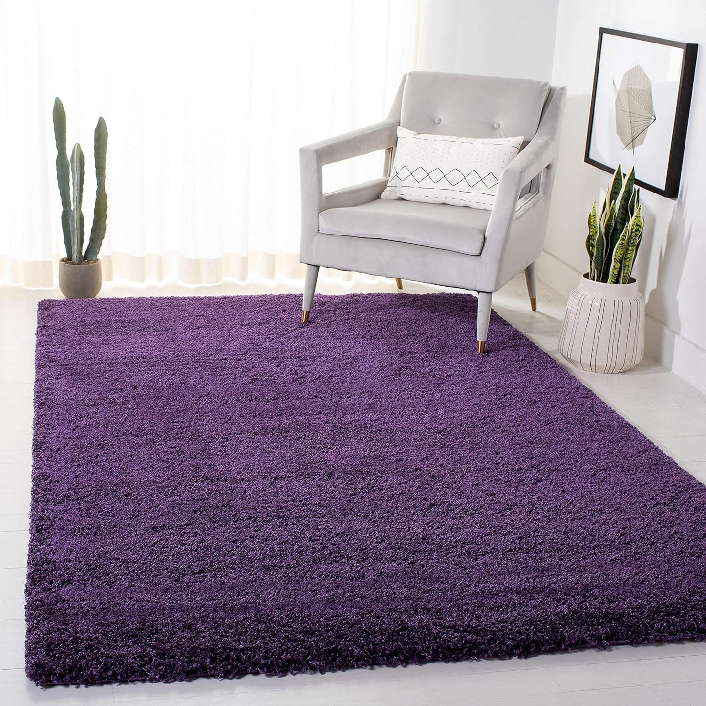 Modern Shaggy Carpet (Colour- Purple)
